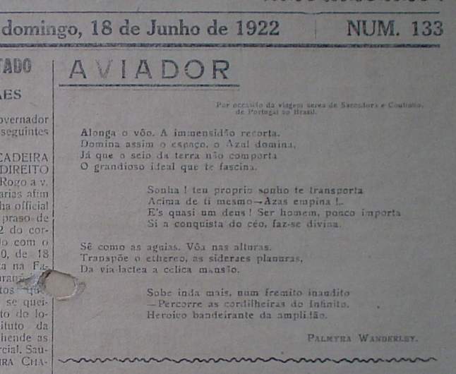 Verso de Palmyra Wanderley sobre o aviador,18-06-1928-1