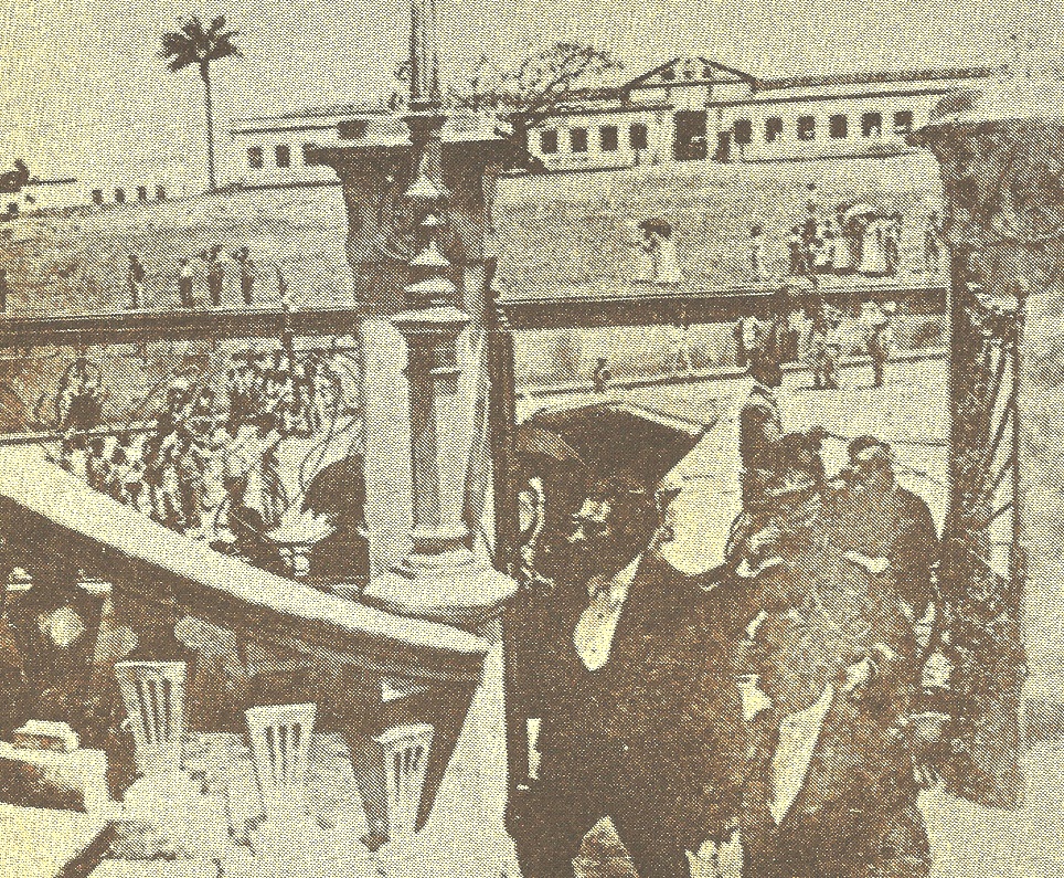 Alberto Maranhão tomando posse. Ao fundo, no alto da colina, o quartel das forças federais em Natal, no início do século XX