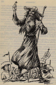 Antônio Conselheiro dépeint par la presse à l'époque de la Guerre de Canudos