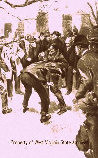 Luta entre Ellison Hatfield  e os irmãos McCoy no dia da eleição