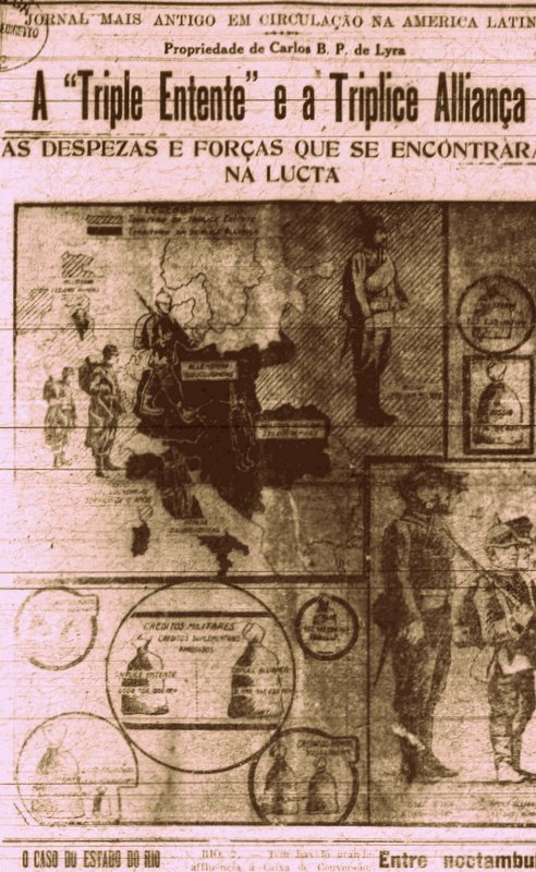 Um infogr´´afico pyublicado na primeira página do jornal recifense Diário de Pernambuco, explicando sobre a nova guerra na Europa