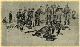 Encontro para o enterramento nas trincheiras