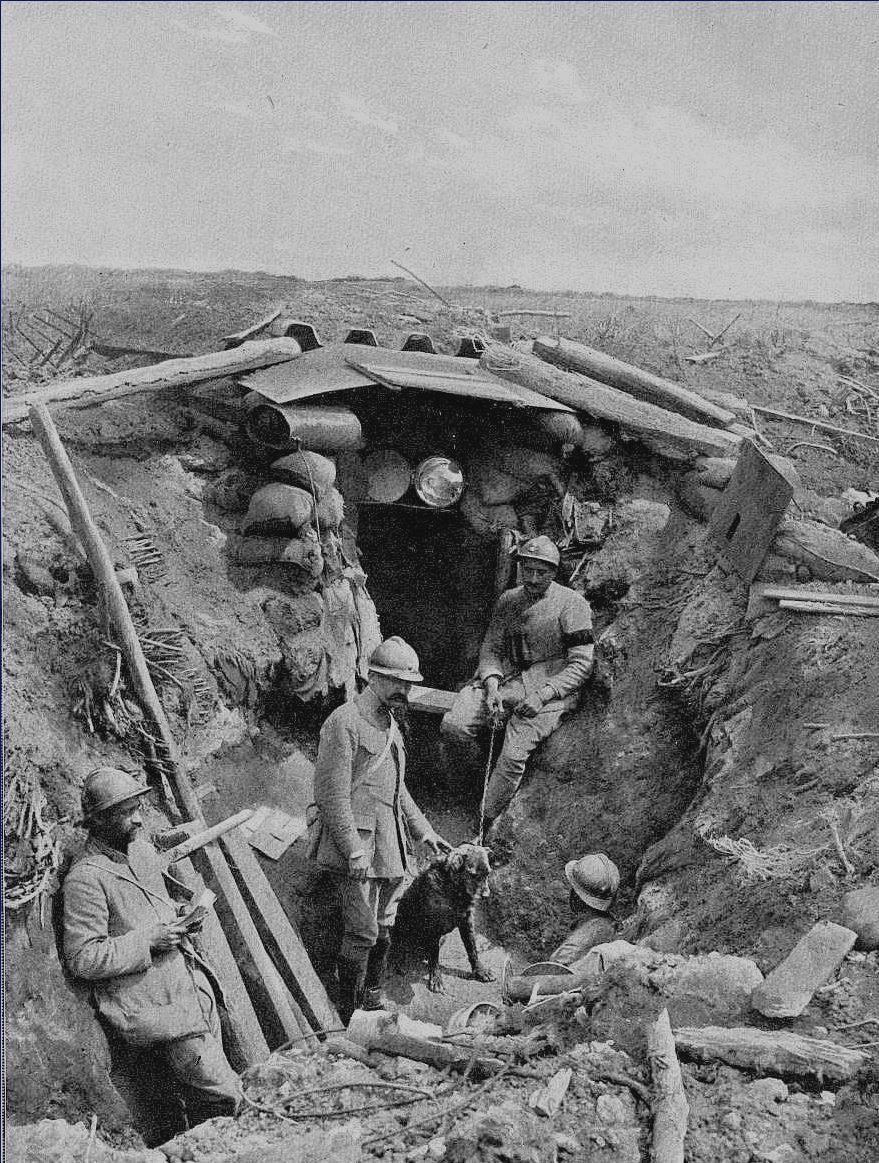 A espera em uma trincheira francesa