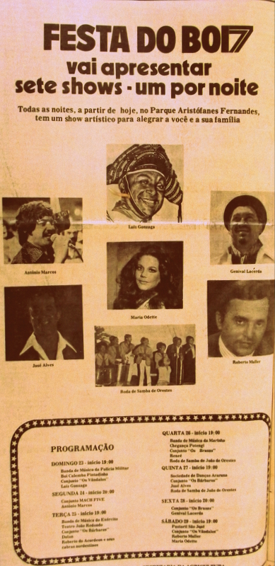 E olha as atrações em 1977. Só gente boa e de qualidade!