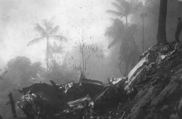 Local da queda de uma aeronave na selva. Dependendo da situação geográfica do local, os destroços podem demorar anos, ou jamis serem encontrados