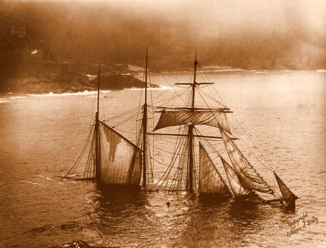 A barca Mildred, que encalhou em 1912