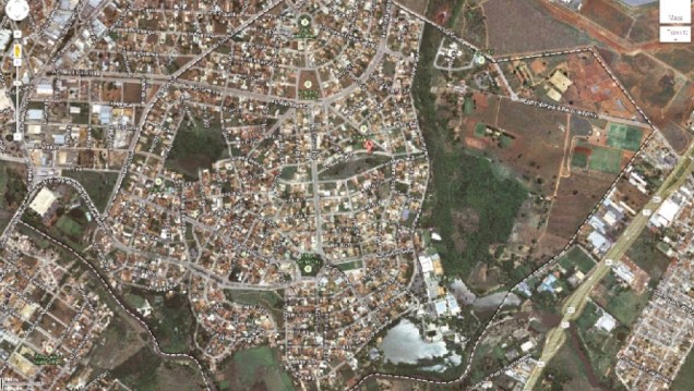 Atual planta urbanística do Setor Jaó; bairro idealizado por prisioneiros alemães privilegia área verde do local