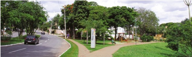 Parque Beija Flor; avenidas curvas e muita área verde ao estilo alemão 