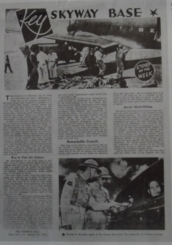 Reportagem publicada na revista australiana “Western Mail”, sobre Parnamirim Field.