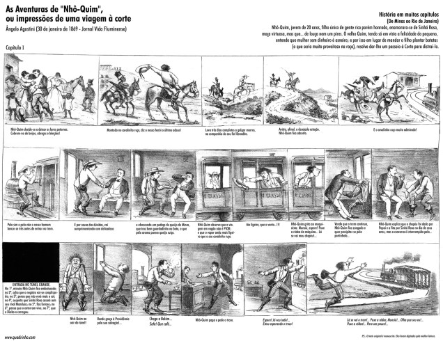A primeira edição de Nho Quim foi publicada em 30 de janeiro de 1869. Clique para ampliar. (foto: Wikimedia Commons)