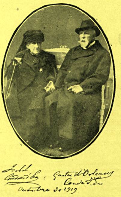 A Princesa Isabel e seu marido, em foto autografada de 1919, dois anos antes de sua morte.