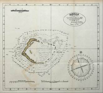 Mapa do Atol das Rocas produzido por Vital de Oliveira.