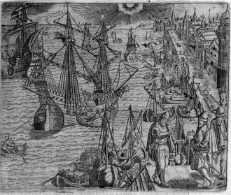 Theodore_de_Bry_harbour_scene_1593