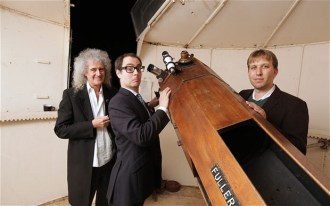 May e amigos astrofísicos em um observatório.