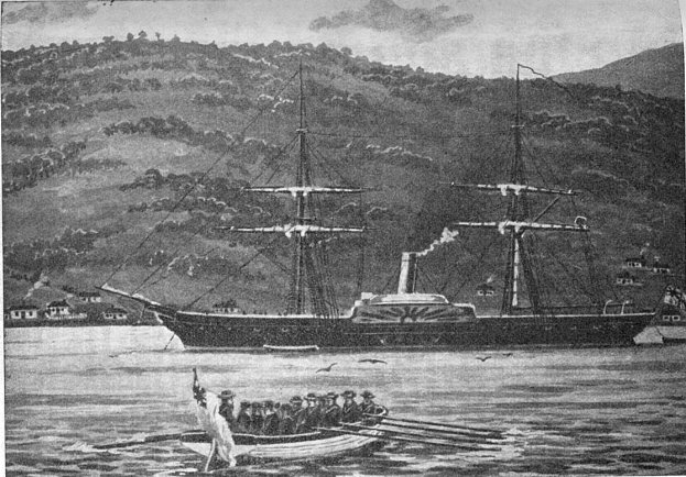 Corveta inglesa HMS Driver, identica ao HMS Cormorant - Fonte - http://en.wikipedia.org/wiki/HMS_Driver_(1840)#mediaviewer/File:HMS_Driver.jpg
