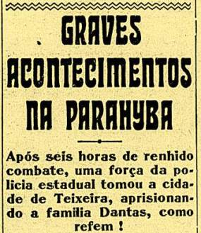 Nota de 1930 sobre o início da guerra de Princesa