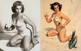  Foto e pintura de Gil Elvgren 