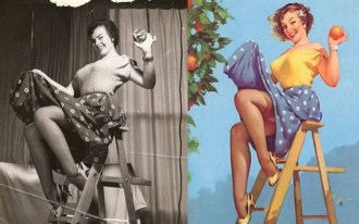  Foto e pintura de Gil Elvgren 
