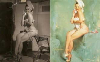  Foto e pintura de Gil Elvgren 