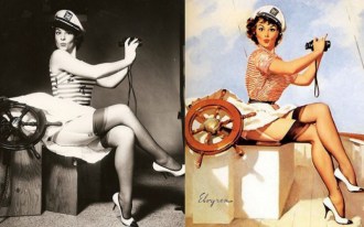  Foto e pintura de Gil Elvgren 