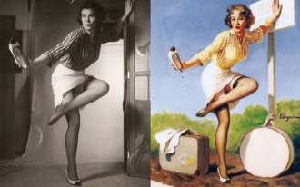  Foto e pintura de Gil Elvgren 