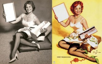  Foto e pintura de Gil Elvgren 