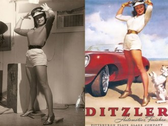  Foto e pintura de Gil Elvgren 