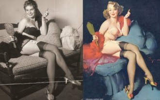  Foto e pintura de Gil Elvgren 