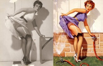  Foto e pintura de Gil Elvgren 