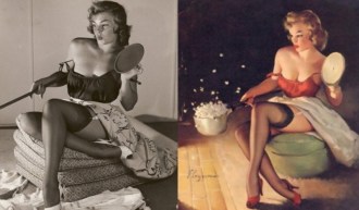  Foto e pintura de Gil Elvgren 