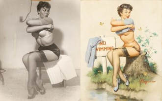  Foto e pintura de Gil Elvgren 