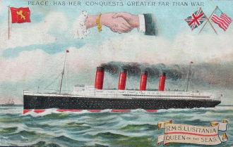 O Lusitânia, unindo pelo mar a Grã-Bretanha e os Estados Unidos