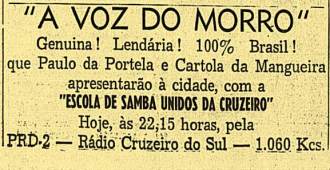 Em 1942 Cartola chegou a se apresentar em programas de rádio.