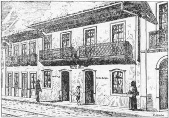 A fachada do prédio onde funcionou a botica de 1858 a 1921