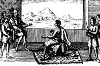 Portugueses em palestra com nobre congolês - Fonte - www.historyfiles.co.uk 