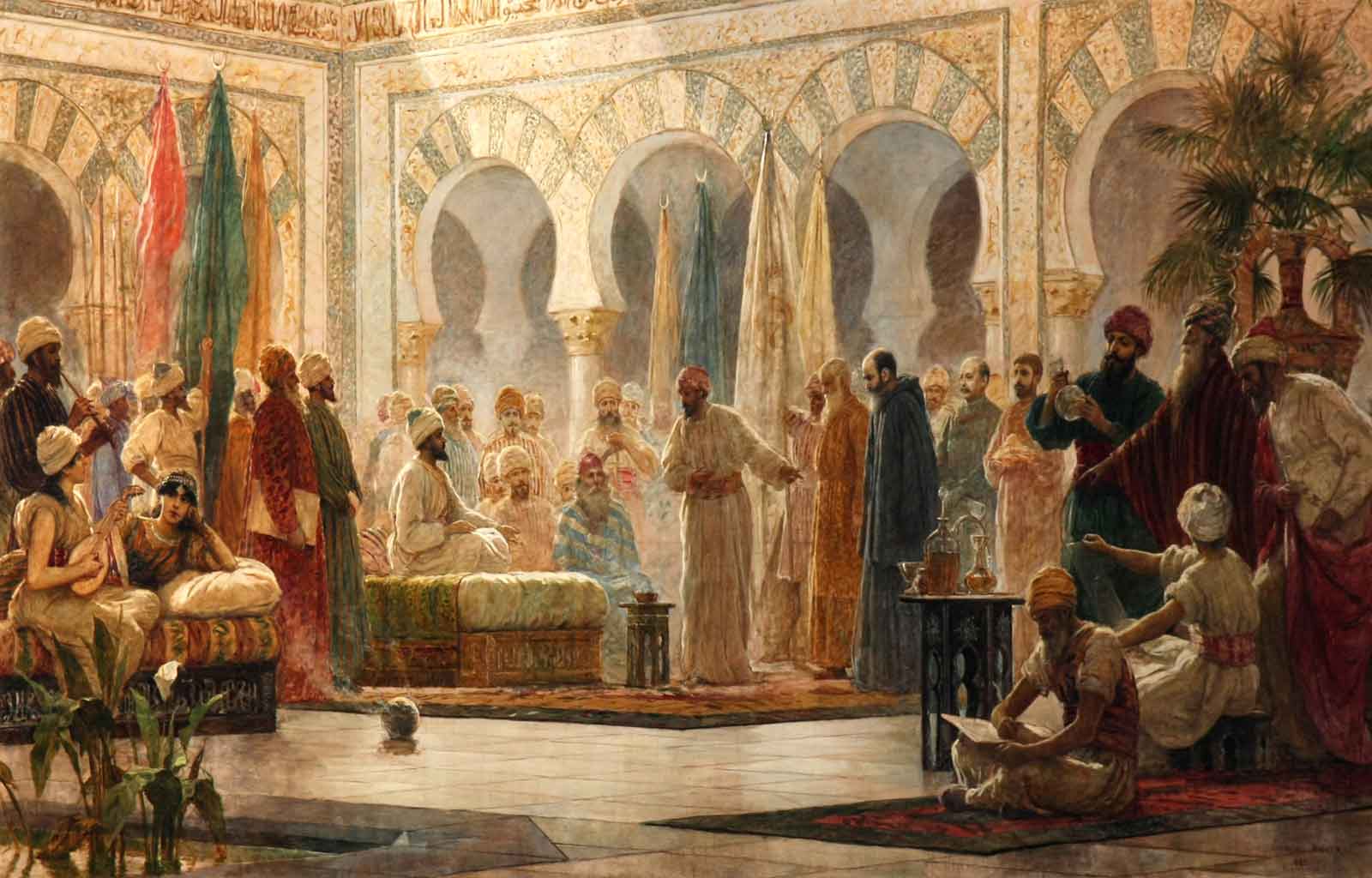 The Court of the Caliphate of Cordova in the Time of Abd-al-Rahman III, by Dionisio Baixeras Verdaguer, 1885 - TORQUEMADA 3